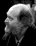 Portrait von Arvo Pärt als 1-Bit-Bild