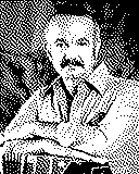 Portrait von Astor Piazzolla als 1-Bit-Bild