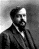 Portrait von Claude Debussy als 1-Bit-Bild
