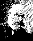 Portrait von Erik Satie als 1-Bit-Bild