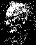 Portrait von George Crumb als 1-Bit-Bild