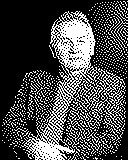 Portrait von Henryk Mikolaj Górecki als 1-Bit-Bild