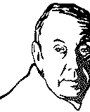 Portrait von Malcolm Arnold als 1-Bit-Bild