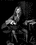 Portrait von Marin Marais als 1-Bit-Bild