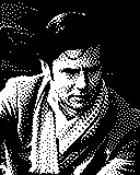 Portrait von Ned Rorem als 1-Bit-Bild