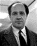Portrait von Pierre Boulez als 1-Bit-Bild