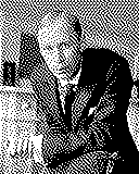 Portrait von Sergei Sergejewitsch Prokofjew als 1-Bit-Bild