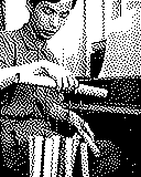 Portrait von Tōru Takemitsu als 1-Bit-Bild